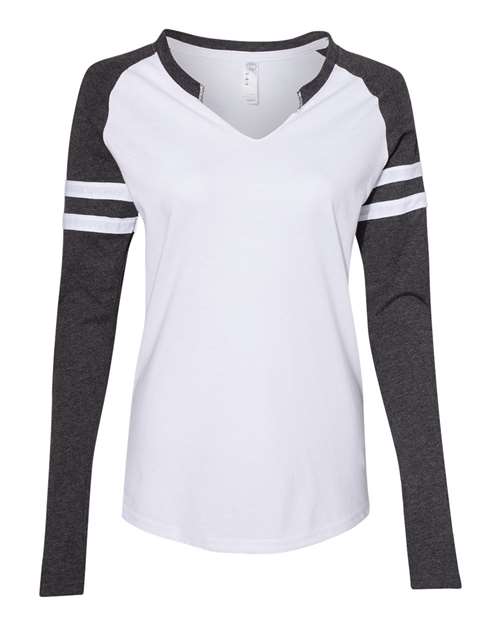 LAT Women's Fine Jersey Mash Up Long Sleeve T-Shirt LAT