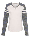LAT Women's Fine Jersey Mash Up Long Sleeve T-Shirt LAT