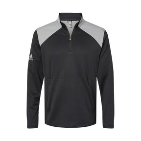adidas Men's Textured Mixed Media Quarter-Zip Pullover-1