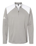 adidas Men's Textured Mixed Media Quarter-Zip Pullover-1