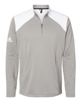 adidas Men's Textured Mixed Media Quarter-Zip Pullover-1