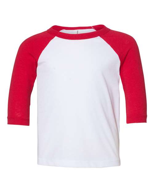 BELLA + CANVAS Toddler's Three-Quarter Sleeve Baseball Tee