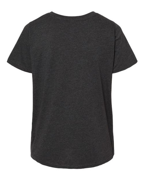 LAT Women's Curvy Collection Fine Jersey V-Neck T-Shirt LAT