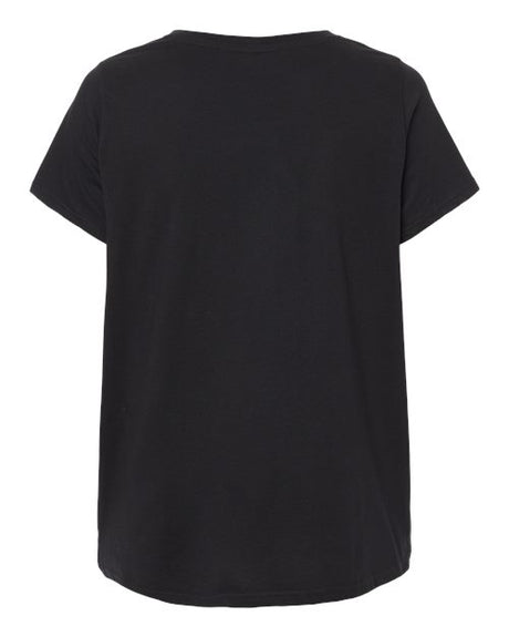 LAT Women's Curvy Collection Fine Jersey V-Neck T-Shirt LAT