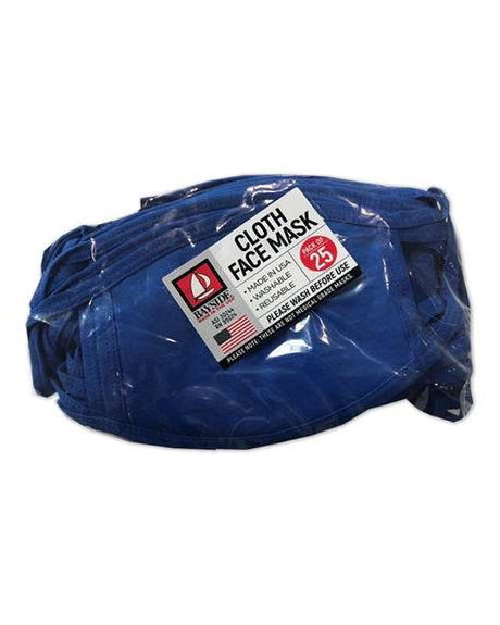 Bayside USA-Made 100% Cotton Face Mask - 25 Pack Bayside