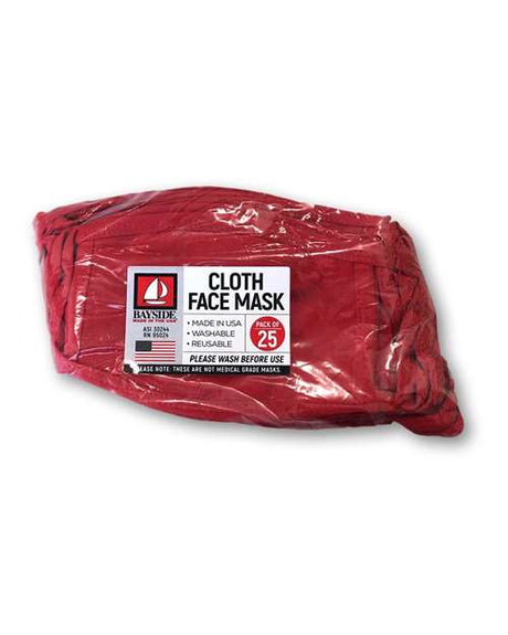 Bayside USA-Made 100% Cotton Face Mask - 25 Pack Bayside