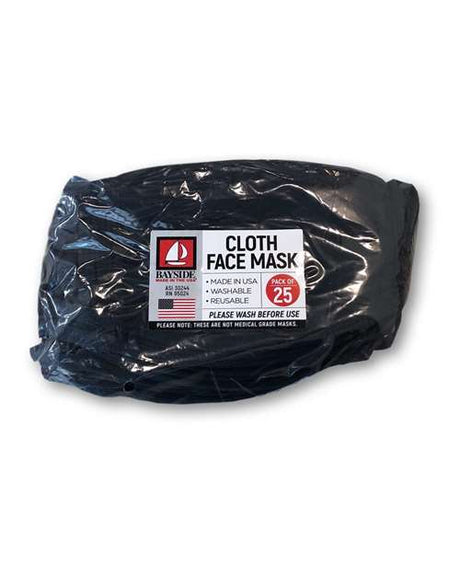 Bayside USA-Made 100% Cotton Face Mask - 25 Pack Bayside