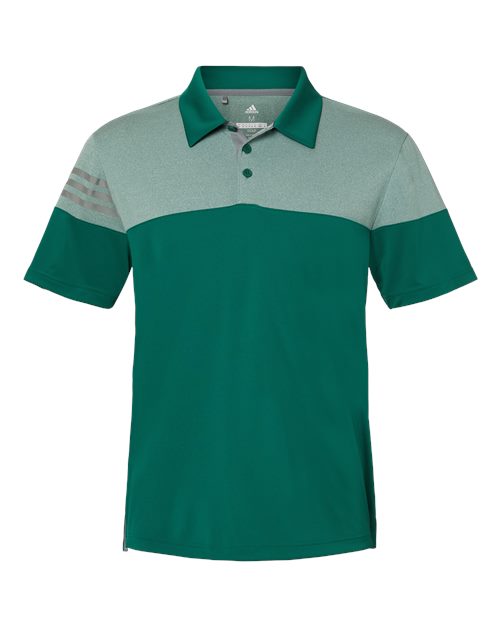 Adidas Men's Heathered 3-Stripes Colorblock Polo-1