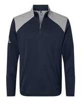 adidas Men's Textured Mixed Media Quarter-Zip Pullover-1