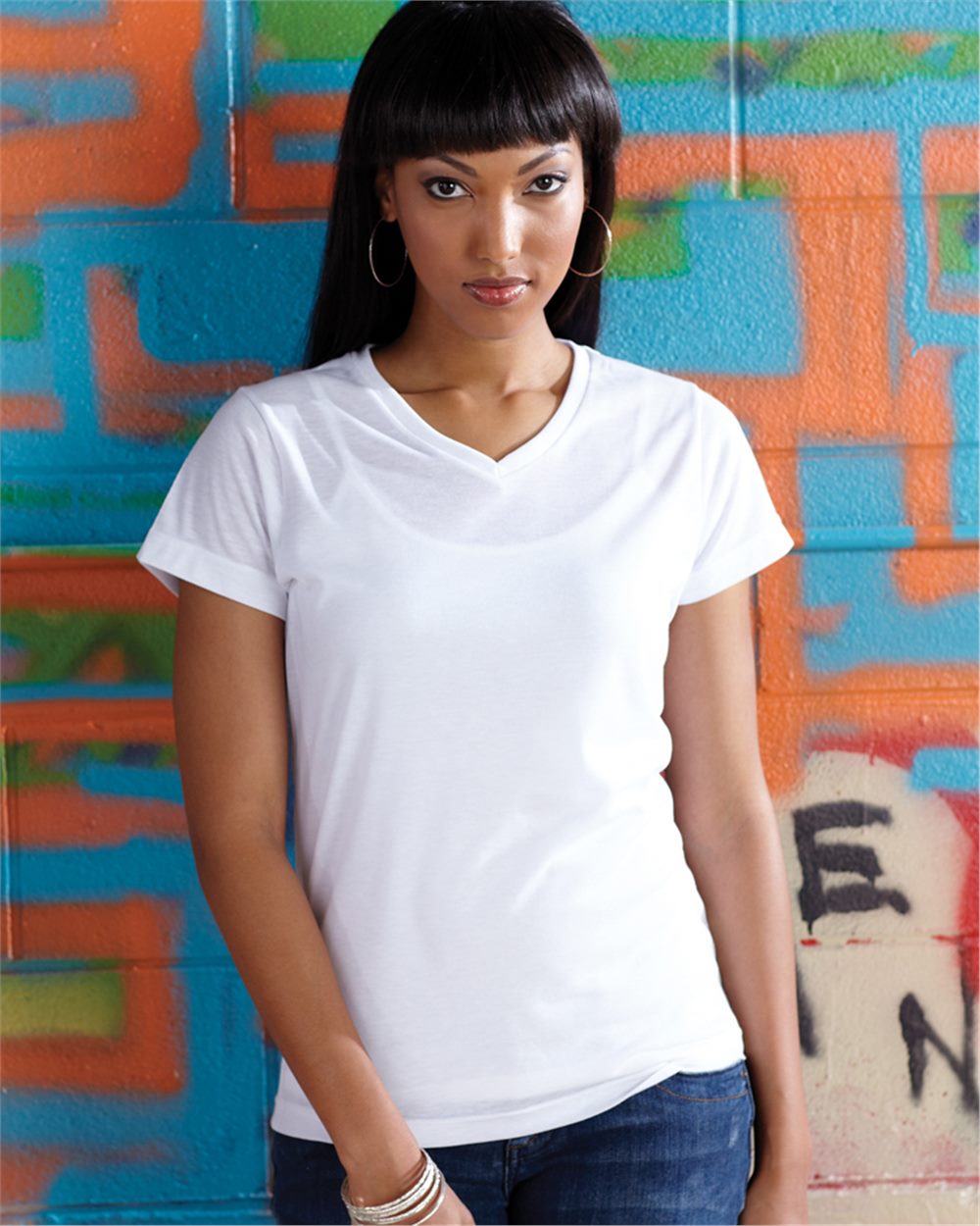 SubliVie Women's Polyester V-Neck T-Shirt SubliVie