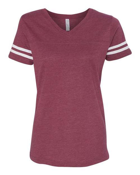 LAT Women's Football V-Neck Fine Jersey T-Shirt LAT