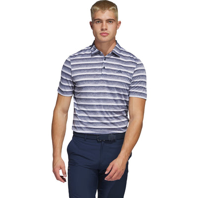 adidas Men's Two Color Stripe Polo Shirt