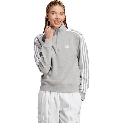 adidas Women's Essentials 3-Stripes Quarter-Zip Sweatshirt