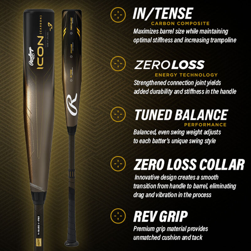 2023 Rawlings Icon -3 BBCOR Baseball Bat Rawlings
