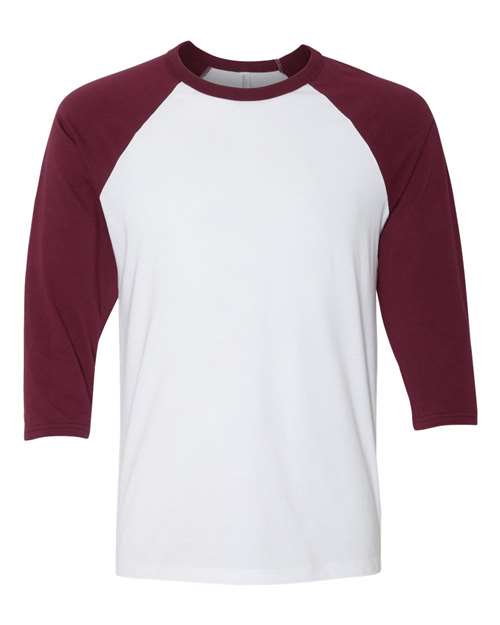 BELLA+CANVAS  Men's 3/4-Sleeve Baseball Tee. BC3200