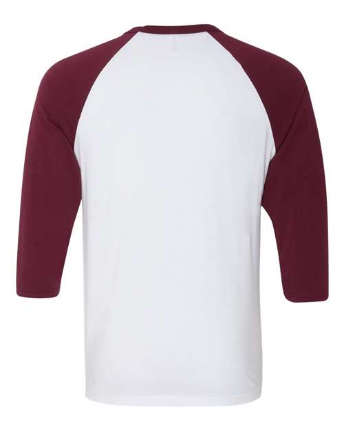 BELLA+CANVAS  Men's 3/4-Sleeve Baseball Tee. BC3200