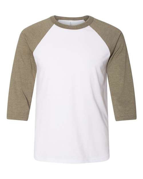 BELLA+CANVAS  Men's 3/4-Sleeve Baseball Tee. BC3200