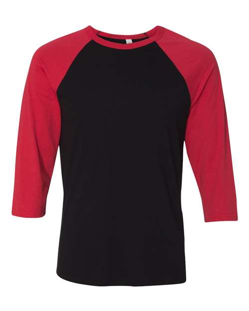 BELLA+CANVAS  Men's 3/4-Sleeve Baseball Tee. BC3200