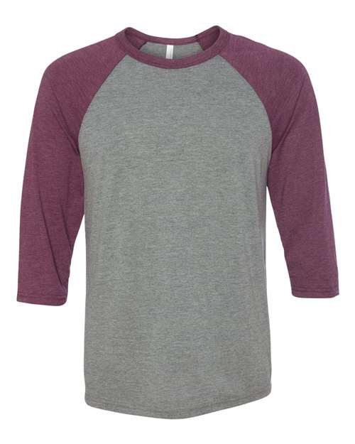 BELLA+CANVAS  Men's 3/4-Sleeve Baseball Tee. BC3200