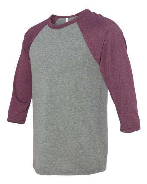 BELLA+CANVAS  Men's 3/4-Sleeve Baseball Tee. BC3200