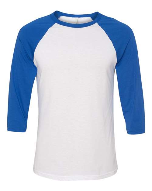 BELLA+CANVAS  Men's 3/4-Sleeve Baseball Tee. BC3200
