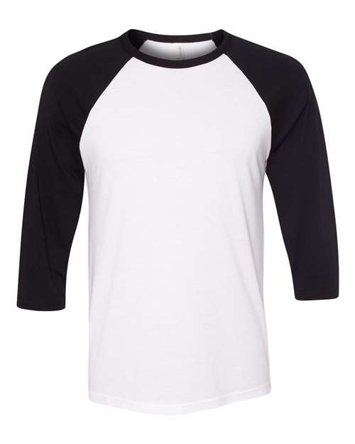 BELLA+CANVAS  Men's 3/4-Sleeve Baseball Tee. BC3200