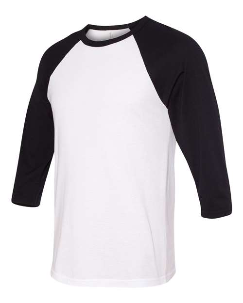 BELLA+CANVAS  Men's 3/4-Sleeve Baseball Tee. BC3200