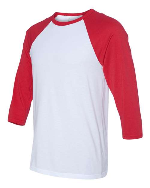 BELLA+CANVAS  Men's 3/4-Sleeve Baseball Tee. BC3200