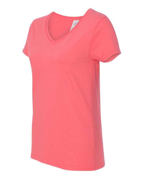 Gildan Women's Heavy Cotton 100% Cotton V-Neck T-Shirt 5V00L