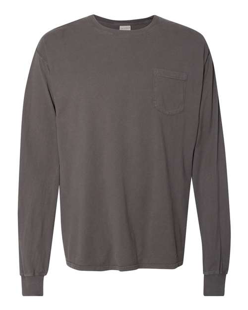 Hanes Men's Garment Dyed Long Sleeve T-Shirt With a Pocket Mens Apparel Shirts & Tops
