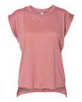 BELLA + CANVAS Women’s Flowy Rolled Cuffs Muscle Tee