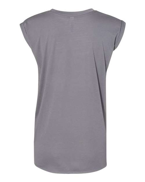 BELLA + CANVAS Women's Flowy Rolled Cuffs Muscle Tee