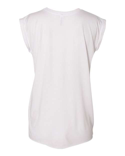 BELLA + CANVAS Women’s Flowy Rolled Cuffs Muscle Tee