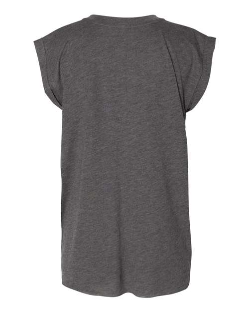 BELLA + CANVAS Women’s Flowy Rolled Cuffs Muscle Tee