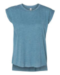 BELLA + CANVAS Women’s Flowy Rolled Cuffs Muscle Tee