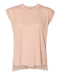 BELLA + CANVAS Women’s Flowy Rolled Cuffs Muscle Tee