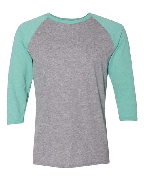 JERZEES Men's Triblend Three-Quarter Raglan Baseball T-Shirt JERZEES