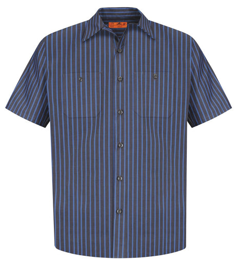 Red Kap Men's Short Sleeve Industrial Stripe Work Shirt. SL20 Red Kap