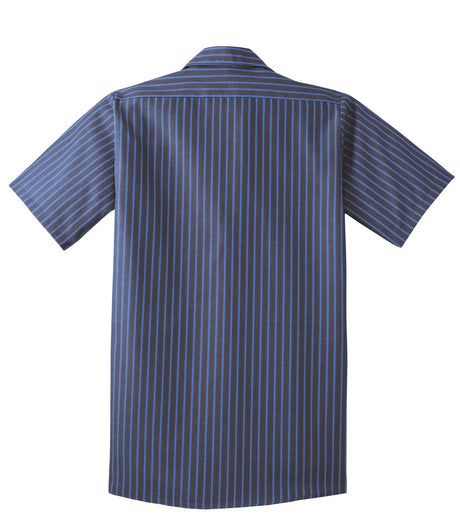 Red Kap Men's Short Sleeve Industrial Stripe Work Shirt. SL20 Red Kap
