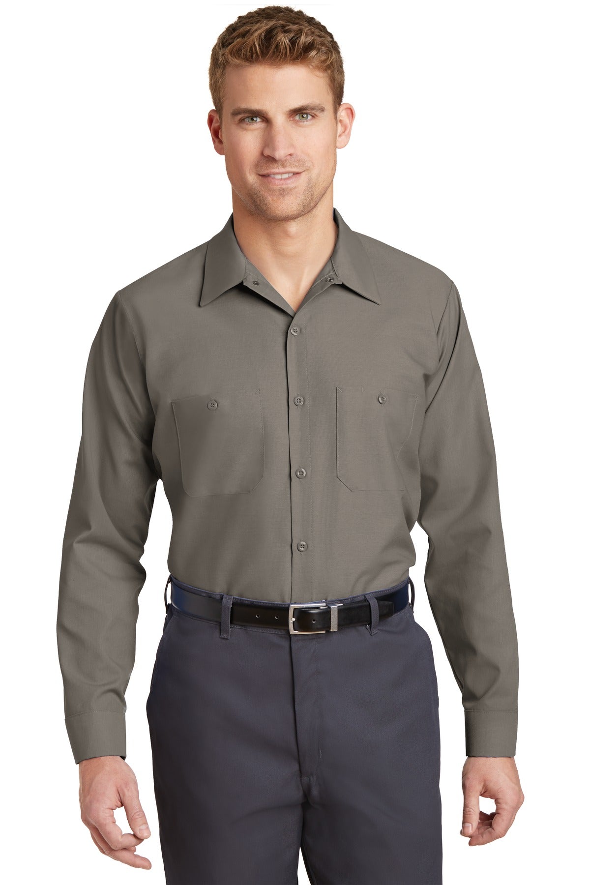 Red Kap Men's Industrial Long Sleeve Work Shirt. SP14 Red Kap