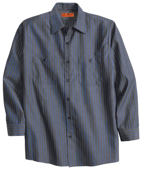 Red Kap Men's Industrial Stripe Work Shirt. SL10L Red Kap