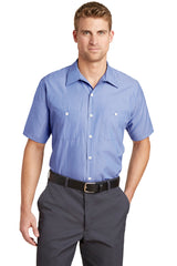 Red Kap Men's Short Sleeve Industrial Stripe Work Shirt. SL20 Red Kap