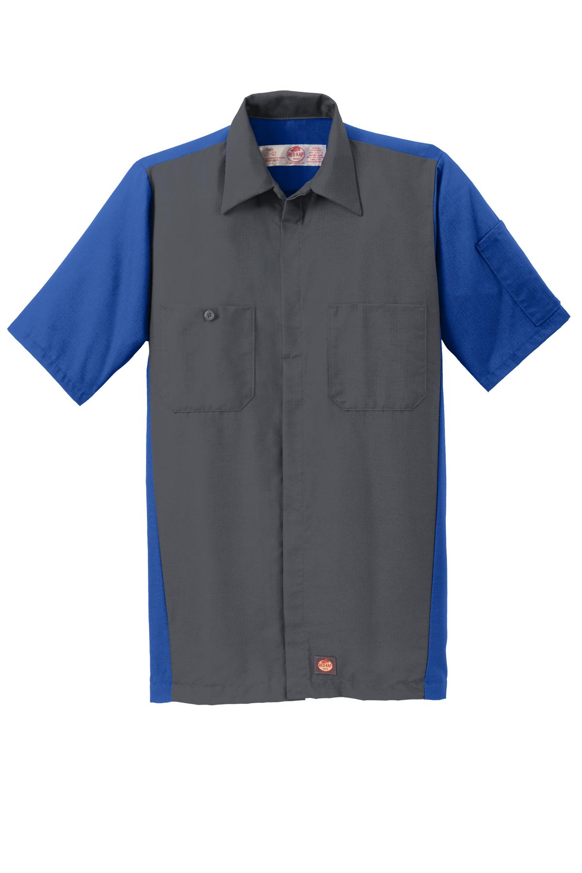 Red Kap Men's Short Sleeve Automotive Crew Shirt. SY20 Red Kap