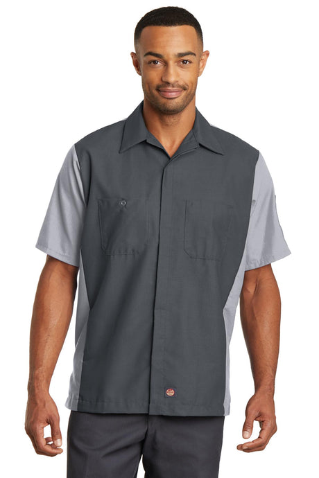 Red Kap Men's Short Sleeve Automotive Crew Shirt. SY20 Red Kap