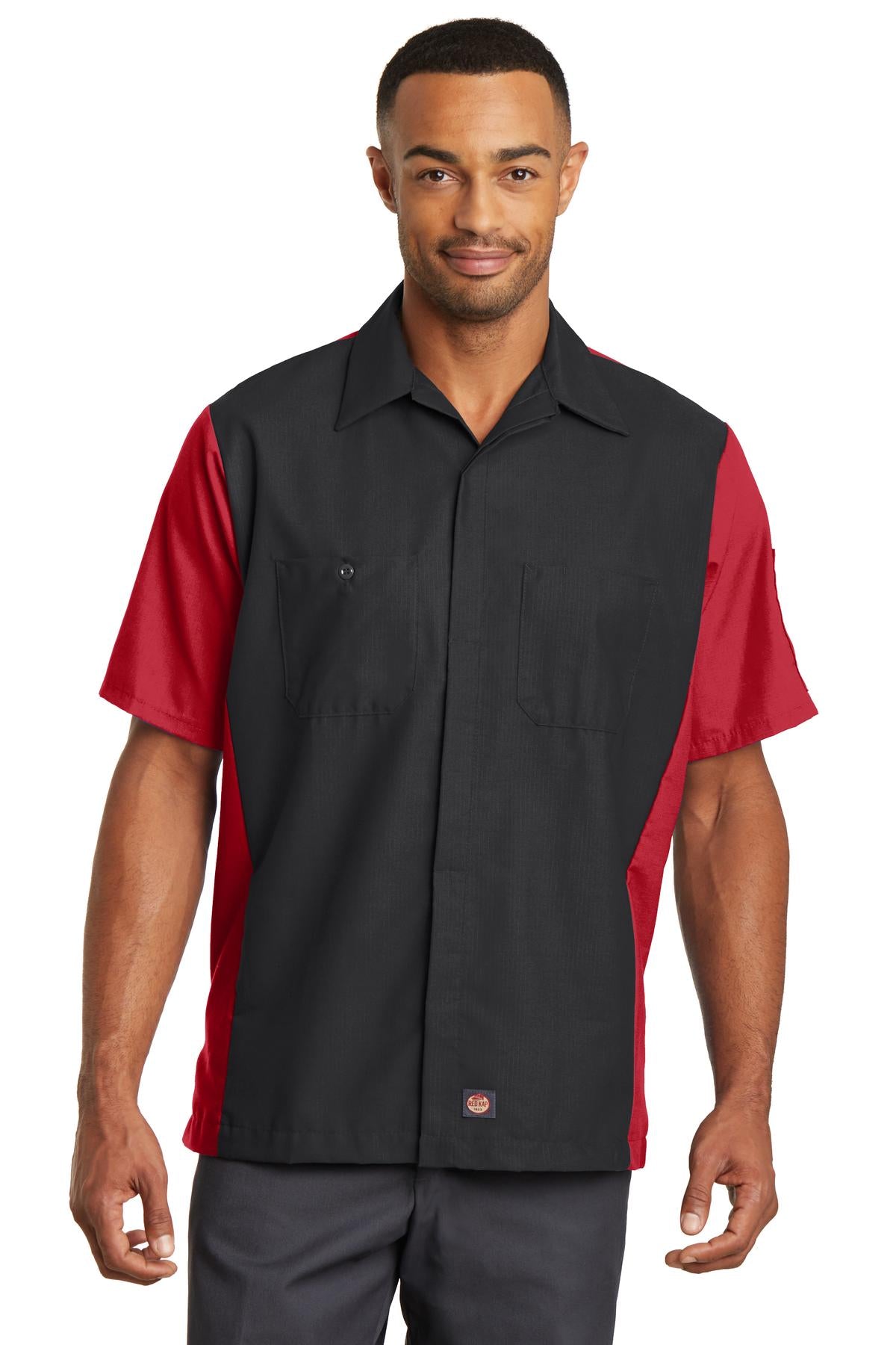 Red Kap Men's Short Sleeve Automotive Crew Shirt. SY20 Red Kap