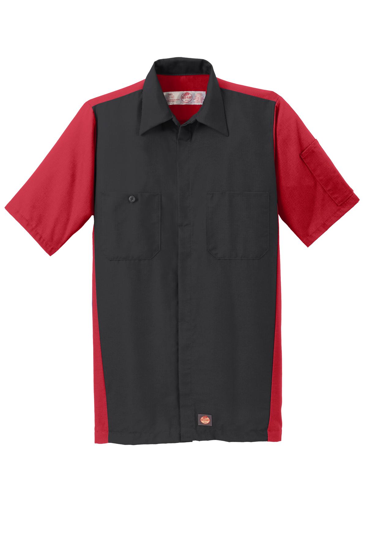 Red Kap Men's Short Sleeve Automotive Crew Shirt. SY20 Red Kap