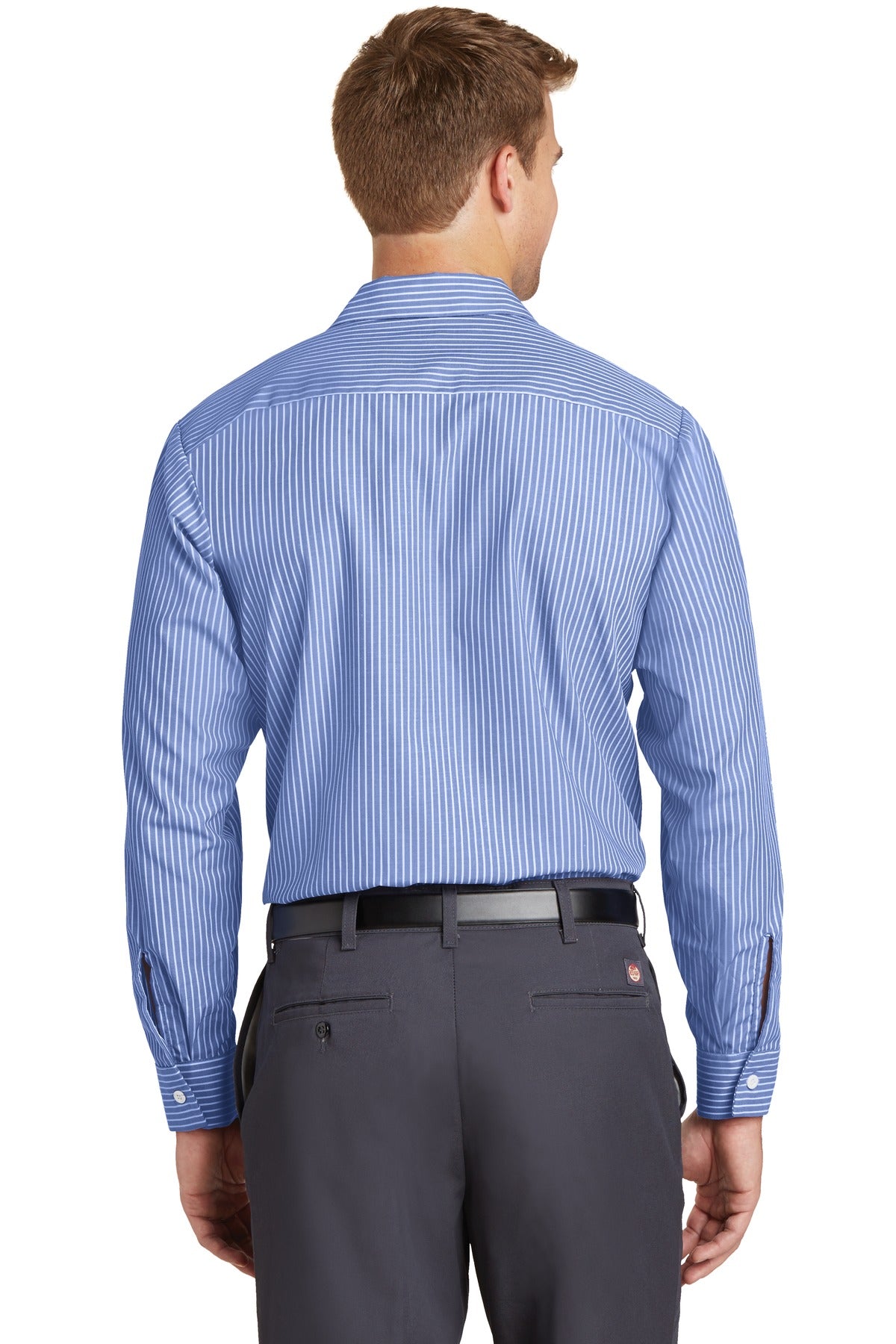 Red Kap Men's Industrial Stripe Work Shirt. SL10L Red Kap