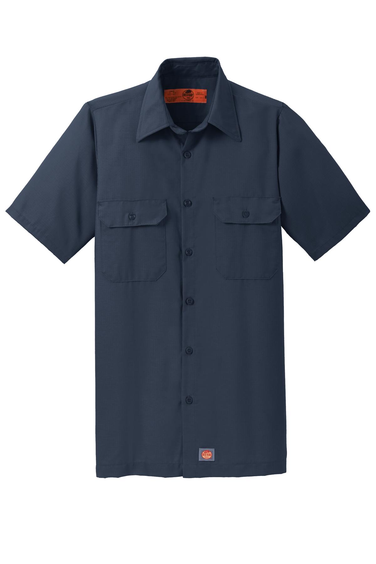 Red Kap Men's Ripstop Short Sleeve Work Shirt. SY60 Red Kap