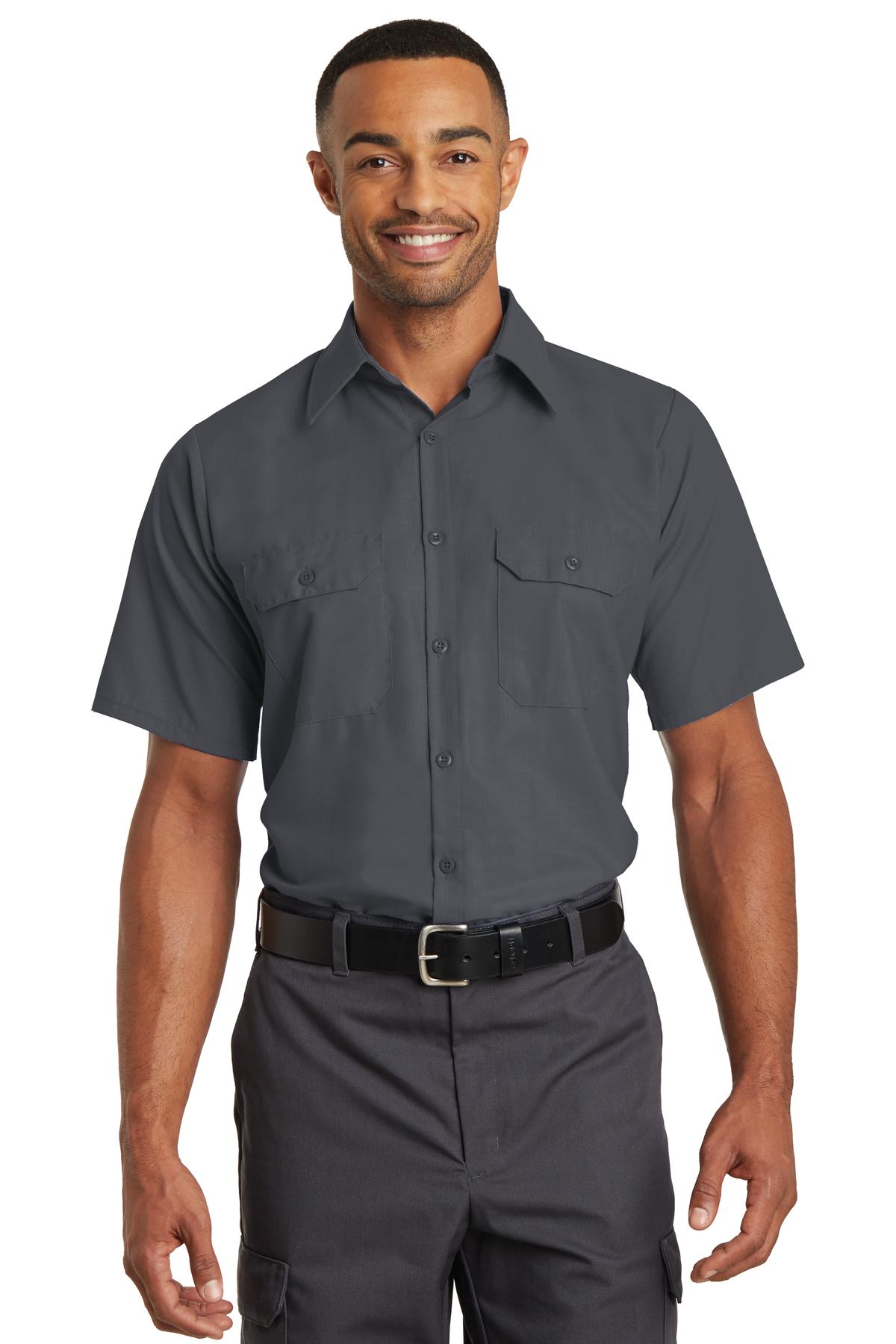 Red Kap Men's Ripstop Short Sleeve Work Shirt. SY60 Red Kap