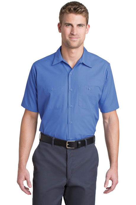 Red Kap Men's Short Sleeve Industrial Stripe Work Shirt. SL20 Red Kap